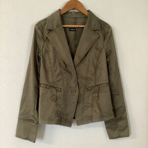 【落ち着きあるコットン】MAX＆co マックス＆コー MAX MARA デザイン コットンジャケット 38サイズ カーキ