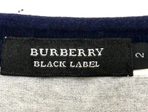 即決★BURBERRY BLACK LABEL★メンズM 廃版 Tシャツ バーバリーブラックレーベル 2 グレー ボーダー 三陽商会正規 ナイト刺繍 長袖_画像6