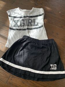 即決★エックスガールステージス★Ｘ-girl★半袖Tシャツとスカートのセットアップ★3T95