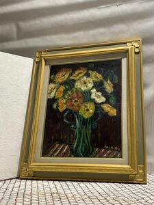 Art hand Auction ◆لوحة زيتية◆زهور الخشخاش في إطار 1994◆A-795, تلوين, طلاء زيتي, باق على قيد الحياة