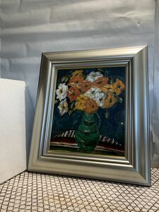Art hand Auction ◆真作◆油絵 額装 ポピーの花 1994年◆A-798, 絵画, 油彩, 静物画