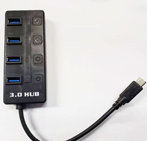 【G0050】USB 4ポートハブ USB-A 電源スイッチ付き USB 3.0 x4 増設 [節電グッズ]_画像1