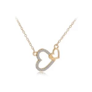 ダブルハート ジルコニア ネックレス