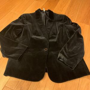テーラードジャケット　ベロア ブラック　黒　レディース