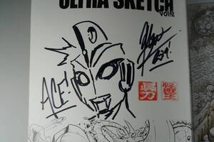 怪獣絵師 マットフランク Matt Frank 直筆 イラスト サイン 入り 同人誌 本 ULTRASKETCH Vol.2 ウルトラマンエース A 落款 印鑑入り 即決