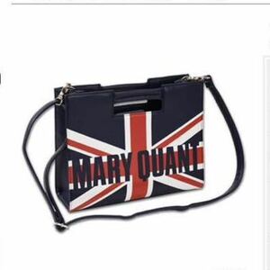  diagonal .. possibility![ tag equipped unopened ] Mary Quant *3way shoulder bag Logo navy × Union Jack 