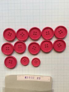 2850　4穴　23　ピンク　20　15㎜　他に出品中の手芸品と同梱可　ボタン　昭和　ビンテージ　