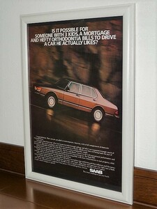 1983年 USA '80s 洋書雑誌広告 額装品 Saab 900 サーブ ( A4サイズ ）