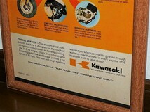 1971年 USA '70s 洋書雑誌広告 額装品 Kawasaki 175E / 検索用 カワサキ 175TR TR175 店舗 ガレージ ディスプレイ 看板 サイン (A4size）_画像3