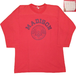 ★送料込み★ ヴィンテージ 古着 80's カレッジプリント MADISON マディソン高校 フットボールTシャツ 7分袖