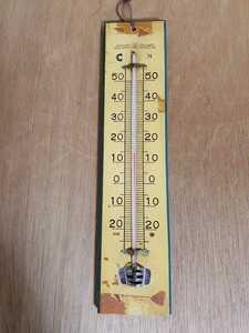 昭和　古い　温度計　木製　古道具