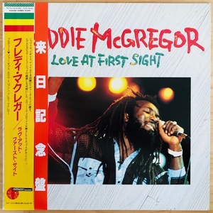 LP■REGGAE/FREDDIE McGREGOR/LOVE AT THE FIRST SIGHT/OVERHEAT C25Y0141/国内85年ORIG 見本盤PROMO 来日帯付 極美品/LOVERS ROCK/レゲエ