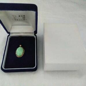 ◆美品◆ 本翡翠 JADE ジェイド デザイン アクセサリー K18Y 5g ペンダントトップの画像6