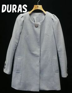 ★DURAS*Fサイズ*ノーカラーコート*デュラス*レディース*グレー　＃3123