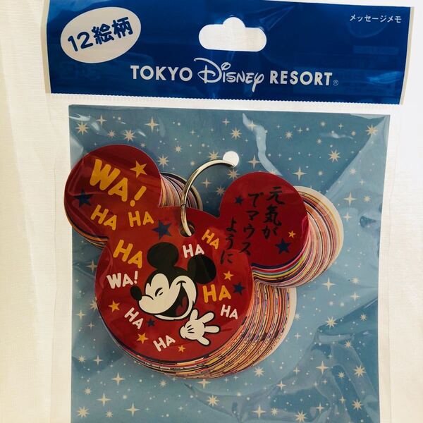 【未開封】 ディズニー 東京ディズニーリゾート TDR メッセージメモ ミッキー フェイス ダイカット リングメモ メモ帳