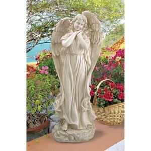  large type angel image navy blue Stan s. good heart angel. garden carving image, antique Stone manner sculpture height approximately 83cm/ gardening European style garden gardening ( imported goods )