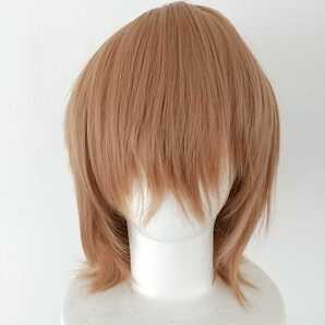 長めショート軽い毛先レイヤーフルウィッグ☆ストレート☆コスプレウィッグ☆ミルキーブラウン☆薄茶色