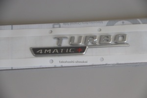 ◎送料無料 ベンツ純正品【TURBO 4MATIC+】45S AMG用 サイドフェンダーエンブレム (右) W177 A45SAMG・W118 CLA45SAMG・H247 GLA45SAMG