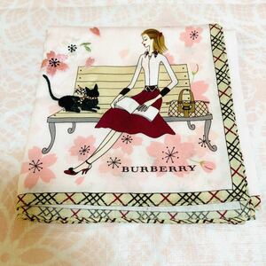 [ популярный рисунок ] новый товар /BURBERRY/ девочка / носовой платок / стандартный товар / хлопок 100%/ не использовался / быстрое решение есть / анонимность отправка / Burberry /noba проверка / женщина / кошка / розовый /50cm/ Sakura 