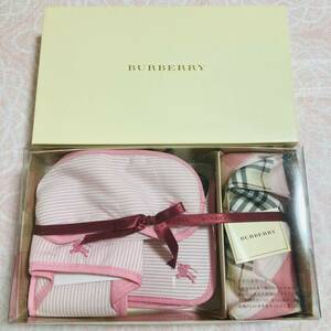 【希少】新品/BURBERRY/トラベルセット/携帯スリッパ/アイマスク/大判ハンカチ/ ポーチ/バーバリー/ピンク/レディース/女性用/スカーフ