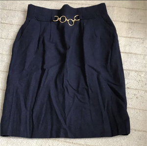 ★USED★RYU’S ONE スカート 紺ネイビー 63デザインベルトおしゃれ