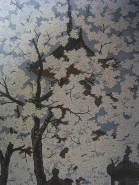 Kasamatsu Shiran, [Kirschblüten am Ueno-Toshogu-Schrein], Aus einer seltenen Sammlung von Rahmenkunst, Neuer Rahmen inklusive, In guter Kondition, Porto inklusive, Malerei, Ölgemälde, Natur, Landschaftsmalerei