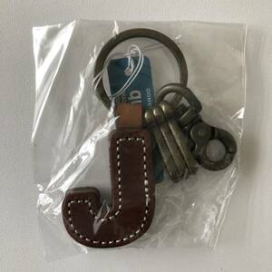  free shipping initial J Brown kita- leather real leather made made in Japan initial key holder Tochigi leather new goods 