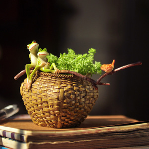 ◆最安にします◆ミニ プランター 蛙 可愛い 植木鉢 多肉 植物 カエル 鳥 小物 インテリア ガーデン 庭 バスケット リビング 玄関 AT7497