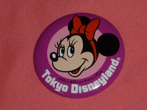 очень редкий! retro Tokyo Disney Land Minnie Mouse жестяная банка значок средний