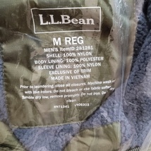 WB223　 未開封 L.L.Bean エルエルビーン 裏フリース ナイロン フルジップ ジャケット Mサイズ 日本Lサイズ オリーブ ●80_画像5