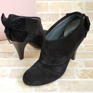  Brigitte Birkin suede leather bootie 24 ribbon black Bridget Birkin