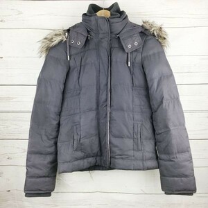 （処分市）アバクロンビー＆フィッチ★フーディー中綿ブルゾン【S/グレー】フルジップ/スナップボタン/Abercrombir＆Fitch◆3i02