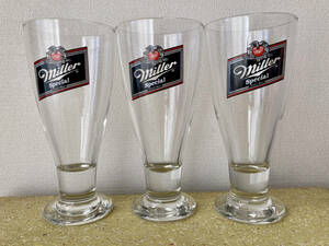 Miller ミラー BEER ビール 3個セット コップ タンブラー グラス カフェ ダイナー BAR USA企業 酒 食器 キッチン