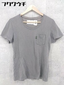 ◇ AKM エイケイエム クルーネック 胸ポケット 半袖 Tシャツ カットソー サイズM グレー メンズ