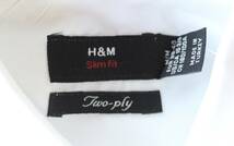 H&M チビ襟 ホワイト シンプル ミニマル コットン 100% シャツ M(日本Lサイズ相当) 中古_画像6