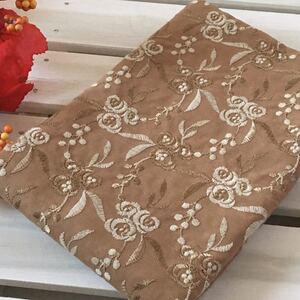 国産高級刺繍レース生地 薔薇柄刺繍レース生地