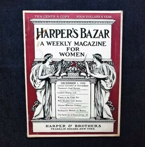 1900年アンティーク Harper's Bazar ドレス衣装 ファッション・プレート/エリザベス・キャディ・スタントン/Howard Chandler Christy