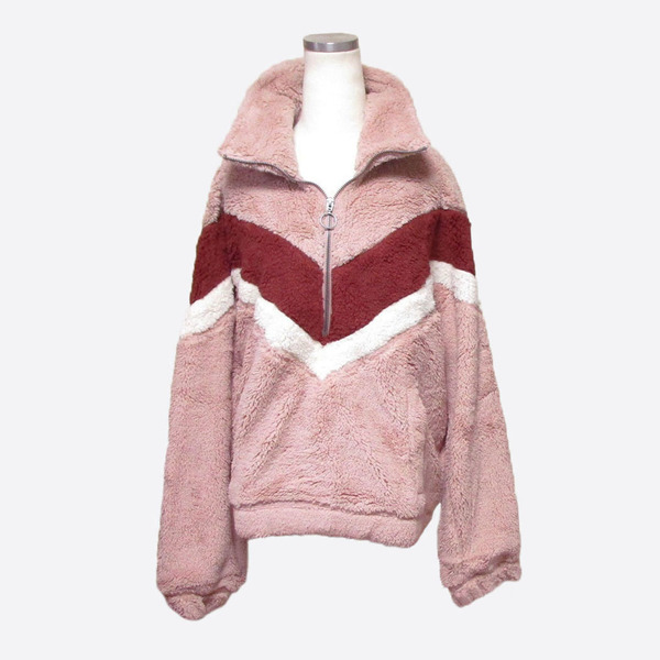 ★SALE★Abercrombie & Fitch/アバクロ★シェルパハーフジッププルオーバー (Pink/M)