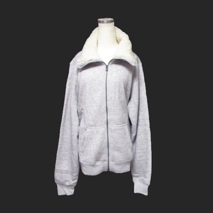 ★SALE★Abercrombie & Fitch/アバクロ★襟シェルパフルジップニットジャケット (Light Grey/XL)