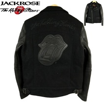 【S1290】【極美品】JACKROSE×THE ROLLING STONES ジャックローズ ローリングストーンズ ダブルライダースジャケット レザージャケット_画像1