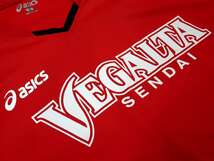 アシックス ASICS - サッカー ベガルタ仙台 USED 半袖 プラシャツ 練習着 SIZE:M カラー:赤系 高機能高デザイン_画像5