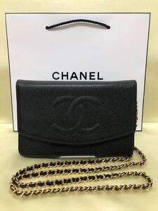 yu様専用【正規品 超極美品】CHANEL チェーンウォレット キャビアスキン