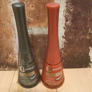 ☆BOURJOIS ブルジョワ ワンセカンドジェル マニュキア シルバーラメ サーモンピンク 2本セット！未開封 マニュキア