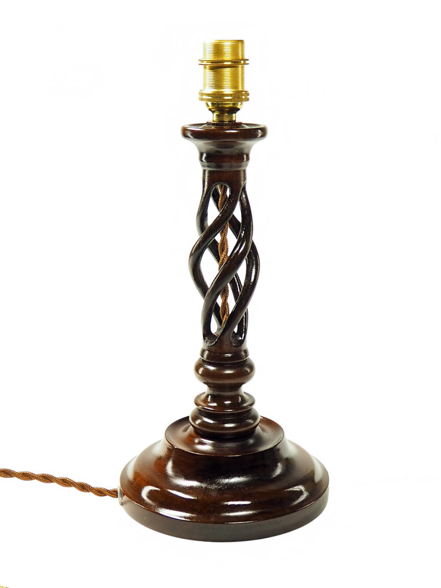 Openwork Twisted Wooden Lamp Stand, One-of-a-kind Table Light, Table Light, Handmade, For Those Who Love Antique Furniture 064, illumination, table lamp, table stand