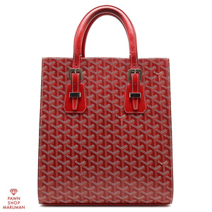 Goyard Comor PM Coating Canvas x Leather Red x Silver Metal Fittings [Marumanseipo] Tote Bag, Leather, Cowhide
