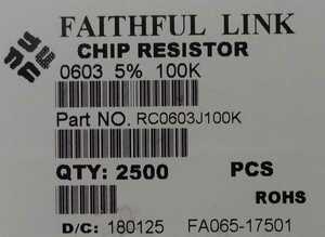 ** chip parts SMD loose sale chip resistance 1|10W 100kΩ 100 piece **