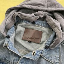 【新品未使用】Nylavs jeans◆デニムジャケット Gジャン アウター 長袖 フード取外し可能◇メンズ size M＊インディゴブルー _画像7