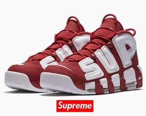 新品 ★ 国内正規 ★ 29cm【 Supreme×Nike Air More Uptempo 赤 】17SS シュプリーム ナイキ モアテン