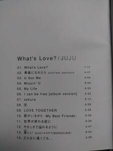 JUJU☆What's Love?☆全14曲のアルバム♪やさしさで溢れるように収録。送料180円か370円（追跡番号あり）
