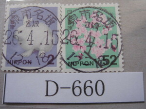 （Ｄ-660）使用済　年号下線なし　D欄入　泉市名坂簡易郵便局　